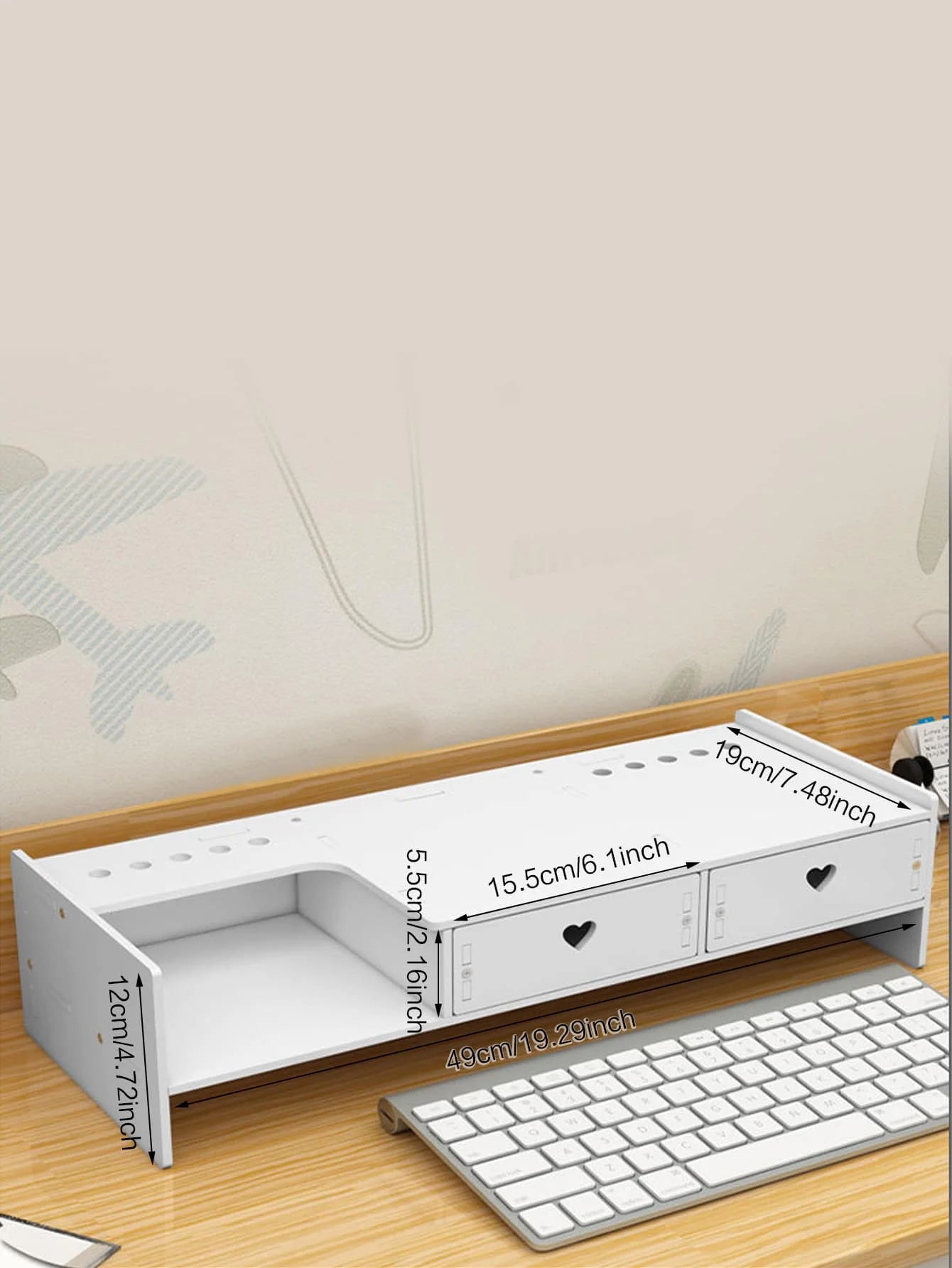 white office monitor stand